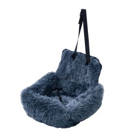 Dog Car Seat For Small Medium Large Dogs,Two Dogs Car Back Seat,Travel Pet Booster Seat With Seat Belt,Washable Long Plush Safety Pet Car Seat For Cat (Option: Dark Grey-For passenger seat)