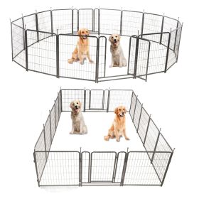 16 Panels Dog Playpen for outdoor,yard,camping,31.6"Height dog fence with 2 doors. (Color: as Pic)